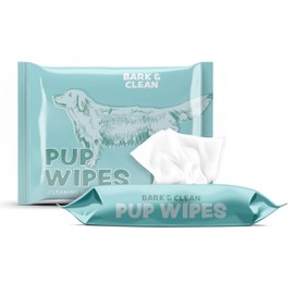 Bark & Clean Dry Dog Wipes, Dog Grooming Supplies - Unscented Non-Woven Dog Cleaning Wipes - Hypoallergenic Dog Wipes for Paws and Butt - Liquid and Chemical Free Pet Wipes - 50