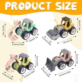 Afenau Sand Toy Vehicles, Pack of 4 Sandpit Vehicles with Screwdriver, Removable Toy Digger Sandpit, Digger Sand Toy for Children, Summer Toy, Gifts (Multi-Colour)