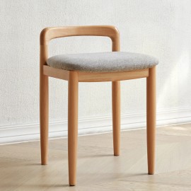 Natural Beech Wood Make-up Stool Bed Bench for Dining Room and Bedroomcolor: Color, size: 36*37*53CM