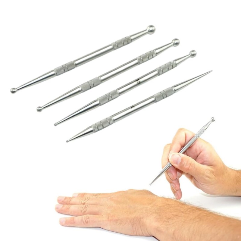 Stainless Steel Massage Sticks 5 and 8 mm, 15 cm