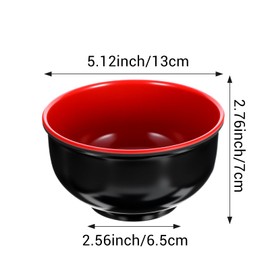 Limbeuuu Set of 10 Miso Soup Bowl with Spoon, Restaurant Quality Melamine Cereal Rice Bowl, 16 Oz Unbreakable Japanese Dinnerware for Ramen, Udon Noodle, Dishwasher Safe