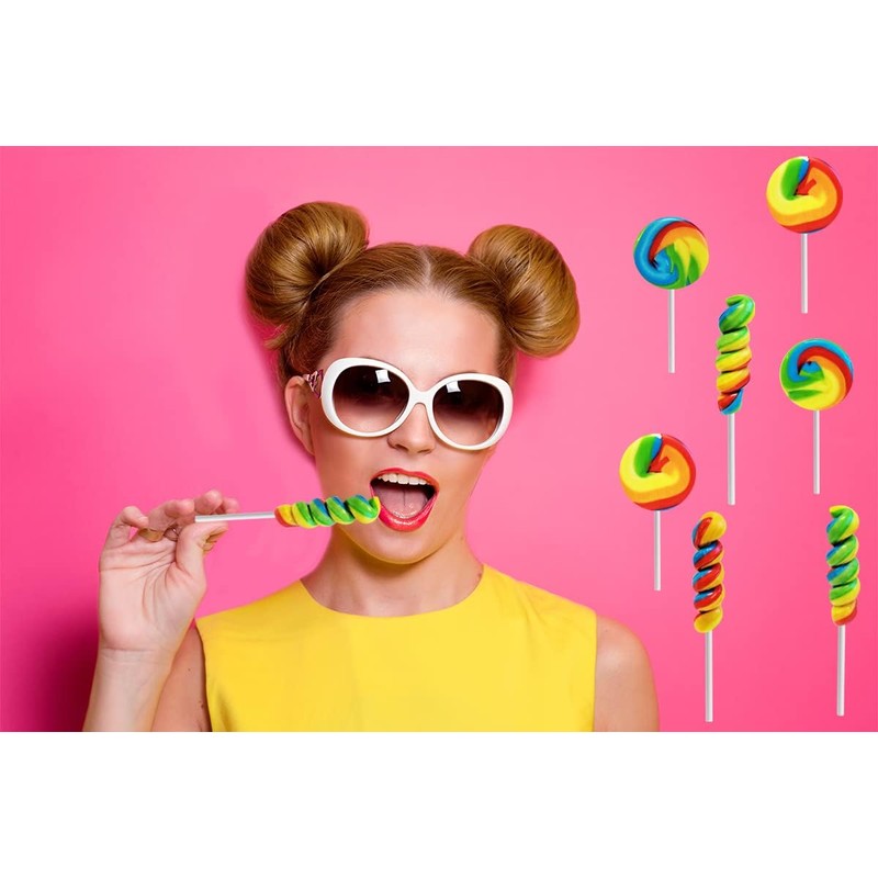 Rainbow Twists and Swirls Lollipop Mix, Mixed Fruit Flavor, Individually