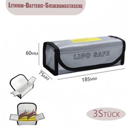 oooaooo Pack of 3 Lipo Safe Bags, Fireproof Lipo Bag, Protective Safe Bag for Storage, Beautiful and Durable, Suitable for Storage and Transport