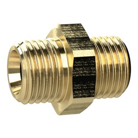 RIEGLER MS2523434 Double-Threaded Nipple, Brass CW614N, SW 32, G 3/4" x G 3/4"