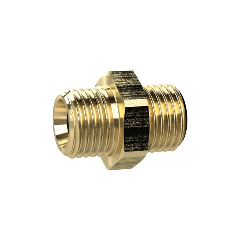 RIEGLER MS2523434 Double-Threaded Nipple, Brass CW614N, SW 32, G 3/4"
