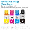 31 & 32XL Ink Bottles 4-Pack (1 Black, 1 Cyan,