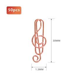 50 Pieces Music Note Paper Clips Metal Paper Clip Bookmark Music Note Paper Clips in Rose Gold Paper Clips Paper Clips Stationery Clips for Office School Wedding