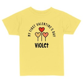 My First Valentine's Day Violet Toddler Kids T-Shirt 2T Butter