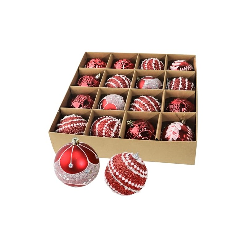 Exclusive Christmas Tree Baubles Set of 16 Shatterproof Elegant &
