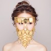 WOFASHPURET Metallic Veil Flapper Head Chain Gypsy Face Veil Face