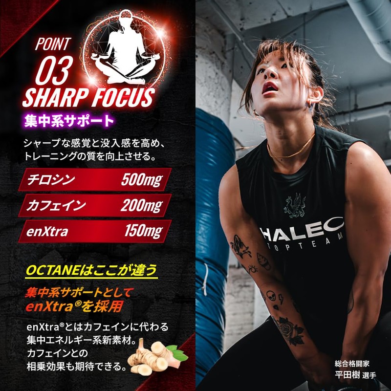 HALEO Pre-Workout OCTANE, Citrulline, Beet, Beta-alanine, Tyrosine, Caffeine, Total of