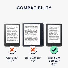 kwmobile Cover Compatible with Kobo Clara BW/Colour Case - eReader Cover - TPU Case Protective Cover - Flexible and Lightweight - Transparent