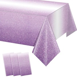 3 Pack Ombre Purple Plastic Tablecloth,Disposable Gradient Birthday Party Decorations for Rectangle Tables Pruple Sprinkle Table Cover for Baby Show Wedding Birthday Anniversary Party 54 x 108Inch