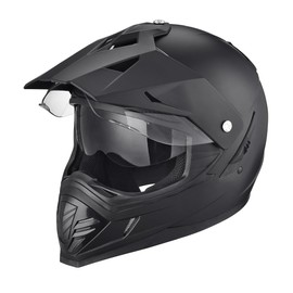 AHR Full Face Motorcycle Helmet Matte Black Dual Sport Motorcycle Helmet with Sun Visor for Offroad Bike Motocross ATV, X-Large