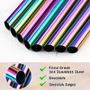 NiHome Extra Wide Reusable Iridescent Stainless Steel Drinking Straws for
