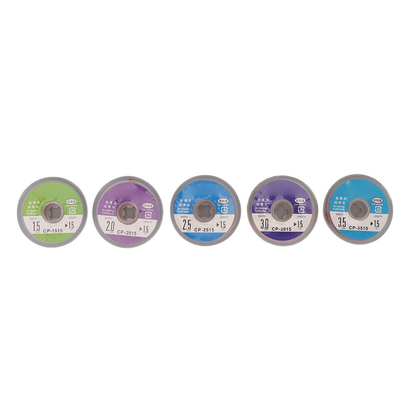 5 Pcs Solder Wick Set 1.5mm 2mm 2.5mm 3mm 3.5mm