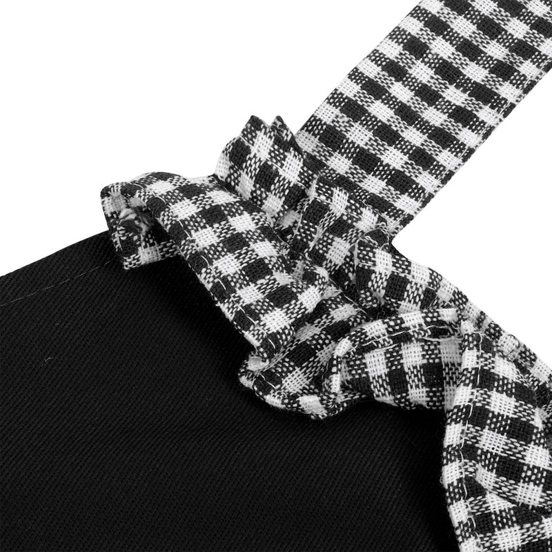 Bowknot Apron Multifunctional Cooking OilProof Waterproof Antifouling Apron for Kitchen(Black