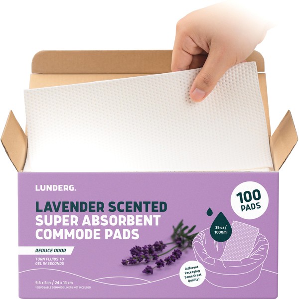 Lunderg Lavender Scented Super Absorbent Commode Pads - Medical Grade