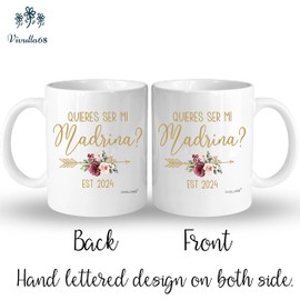 Vivulla68 Quieres Ser Mis Padrinos De Bautizo, Bautizo Recuerdos Juego De 2 Tazas 2024, Recuerdos De Bautizo Para Niño, Niña, God parents Presents Proposal, Quieren Ser Mis Padrinos De Bautizo