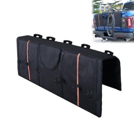 Amooca Tailgate Pad for Mountain Bikes Pickup Truck Tailgate Protection Pad with 3 Tool Pockets 52'' Wide for 5 Bicycles