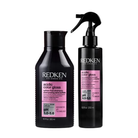 Redken Acidic Color Gloss Shampoo 300ml y Protector térmico 200ml| Para cuidado del cabello teñido | Previene el desvanecimiento del color y brinda un cabello saludable