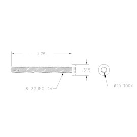 500 Screws #8, 8-32 x 1-3/4 (1.75"),High Strength,Torx#<wbr/>20 