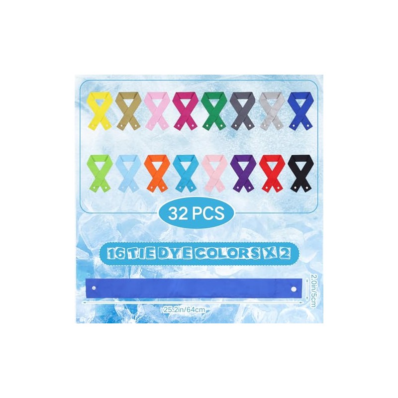 Cooling Neck Wraps 32 Pack, Eurzom Ice Wrap Scarves for