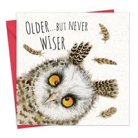 Twizler Funny Birthday Card Owl - Funny Card for Men or Women - Happy Birthday for Him or Her - Animal Humour - Blank Inside