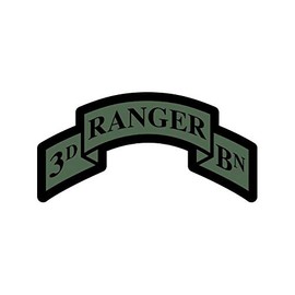 fagraphix Subdued 3rd Ranger BN Sticker Decal Self Adhesive Battalion Sleeve Insignia 75th Ranger Regiment 3D 1.25" Wide