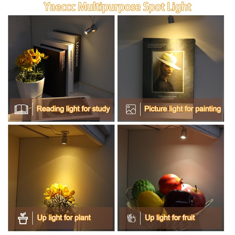 Yaeccc Dimmable LED Mini Spotlight Jewelry Showcase Display Lights Shell