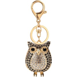 MDFREL Cute Rhinestone Owl Key Ring Owl Crystal Bird Keychain Pendant Animal Key Holder Chain Keychain Handbag Purse Pendants Charm Gifts for Women Girls