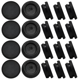 20 tapones de goma de silicona para agujeros redondos de 18 mm, tapones negros de cierre a presión, tapón de silicona impermeable para automóviles, in