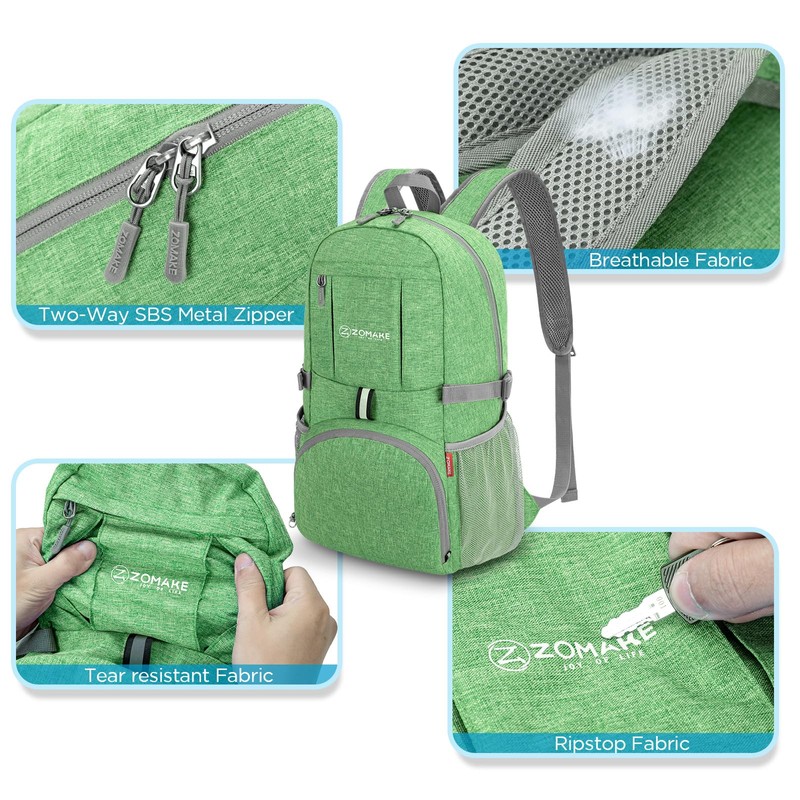 ZOMAKE 25L Foldable Backpack - Lightweight Folding Backpacks Packable Hiking