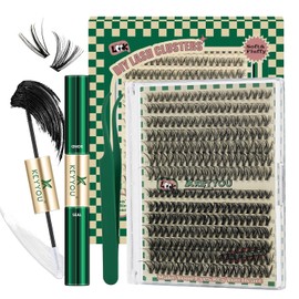 KEYYOU Kit de Extensión de Pestañas DIY 280pcs Pestañas Individuales D Curl Kit de Extensión de Pestañas 30D+40D 9-16Mix Lash Clusters con Lash Bond y Sellado y Aplicador de Pestañas para Bricolaje en Casa Set 282 Piezas 30D&40D