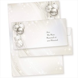 Elegance 25 Sets Christmas Letter Paper with Envelope without Window, Letter Paper Christmas A4