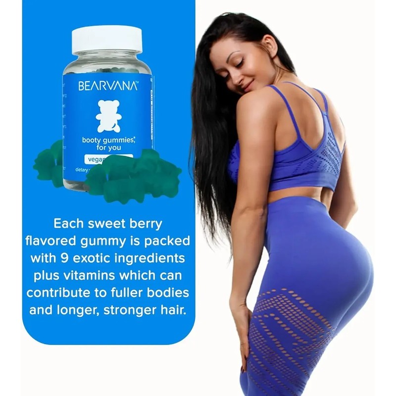 Bearvana Gomitas Azul Booty Gummies Con 60 Gomitas Hecho Usa