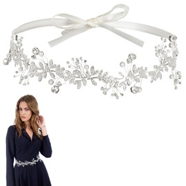 Abeillo Elegant Bridal Dress Belt Rhinestone Wedding Belt Glitter Crystal Pearl Dress Belt for Women Dresses Wedding