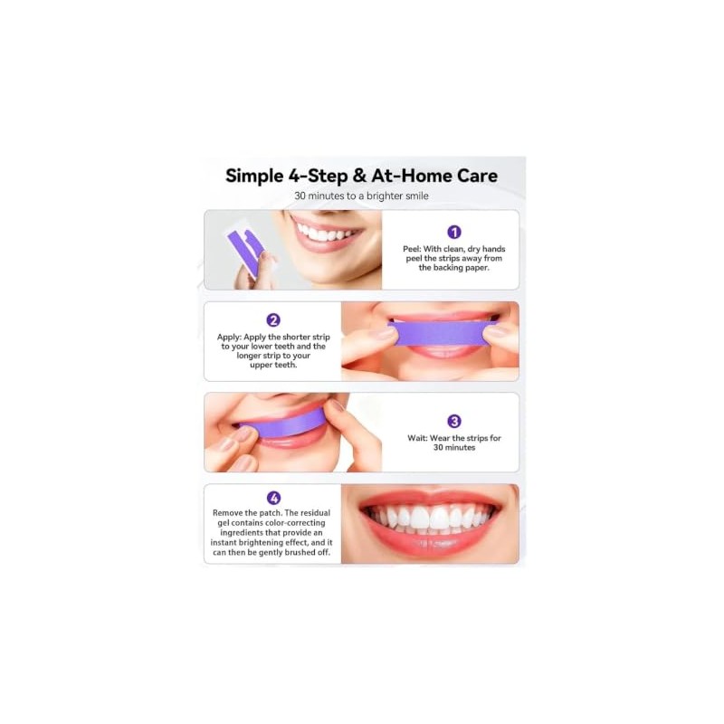 Tiras Blanqueadoras de Dientes Purple Whitening Strips 14 Sesiones |