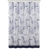 MVSUTA Aviation Blue Polyester Shower Curtain,Printed White Vacation Ocean Waterproof