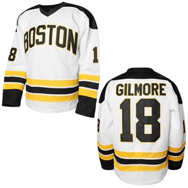 Happy Gilmore #18 Sandler 1996 Movie Ice Hockey Jersey Stitched Athletics Sports Shirt for Men Black White S-3XL (XX-Large,18 Gilmore White)