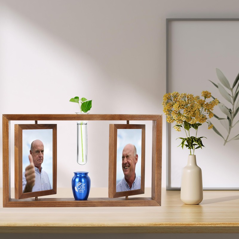 Contid Small Urn for Human Ashes and Memorial Picture Frame
