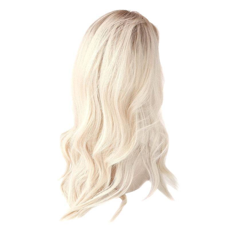 Gradient Blonde Brown Long Curly Wig Women Heat Resistant Synthetic