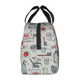 AKEOPIST Dentist Lunch Box Dental Hygienist Lunch Bag Cute Tote Bag Insulated Lunch Bags for Women Men Work Camping Travel