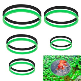 AEDOVE 10 Pcs Fish Feeding Ring Round Floating Feeding Circle for Fish Tank Floating Food Ring Floating Plant Ring for Betta, Goldfish, and Small Fish (Green, Black)