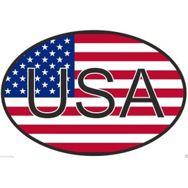 USA Country Code Oval with Flag Sticker United States Bumper Sticker Laptop Sticker Toolbox Sticker Helmet Sticker