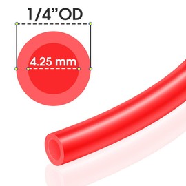 TAILONZ PNEUMATIC Red 1/4 Inch od 10 Meter Pneumatic Nylon Tube 32.8ft Air Brake Tubing Nylon Hose Air Spring Suspension Air Tube with Accessories