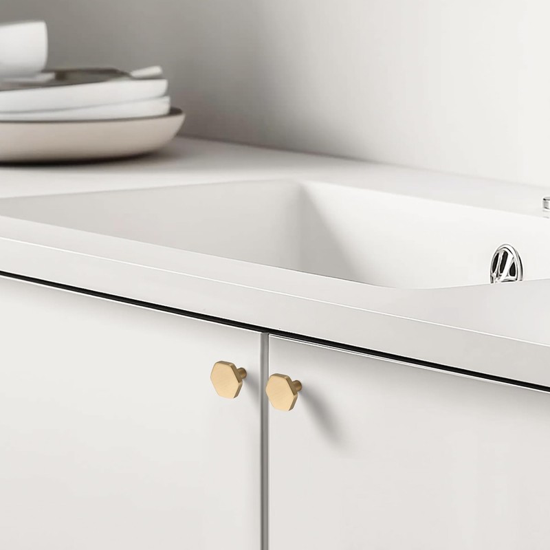 HOME EDIT 20 Pack Champagne Bronze Solid Kitchen Cabinet Knobs,