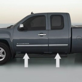 Automotive Authority LLC CHROME SIDE DOOR TRIM ROCKER PANEL MOLDING PACKAGE For CHEVY SILVERADO 07-13