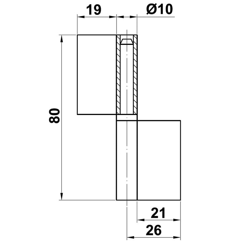 Gedotec Hinges for Welding, Pack of 2, Weld-On Tape for
