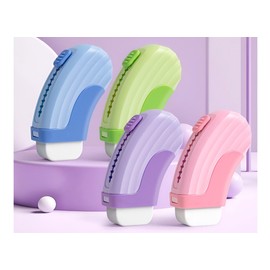 Refoiner Eraser, Elementary School Students, Erasable Stick, Cute, Pen Type, Set of 4 Colors, Arc Retractable Slide, No Breaking, No Erasers, Funny Stationery, Cute Present, For Kids, Students, Office